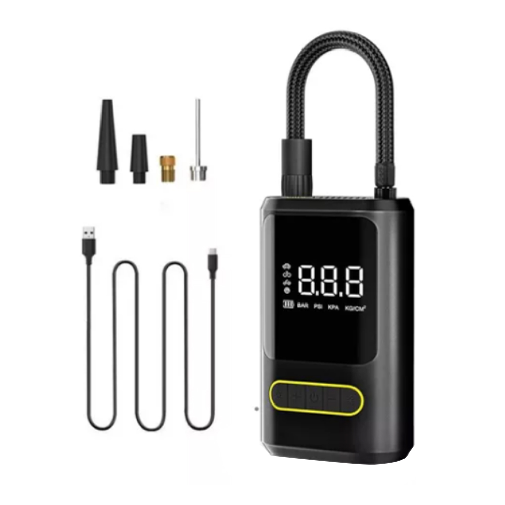 Plastopladning med Power Bank og dobbelt digital display luftpumpe